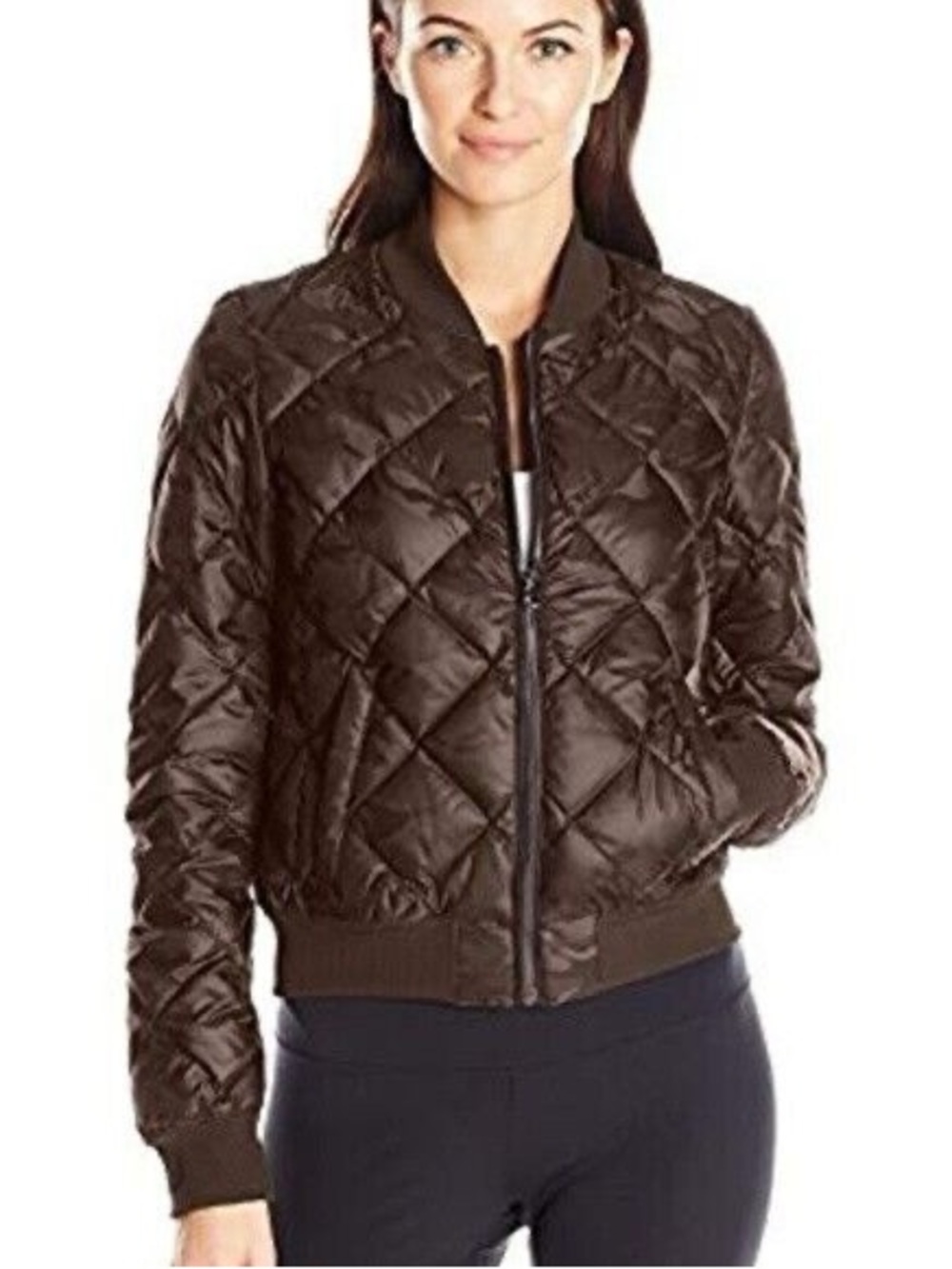 ALO Yoga Quilted Bomber Jacket - Brown